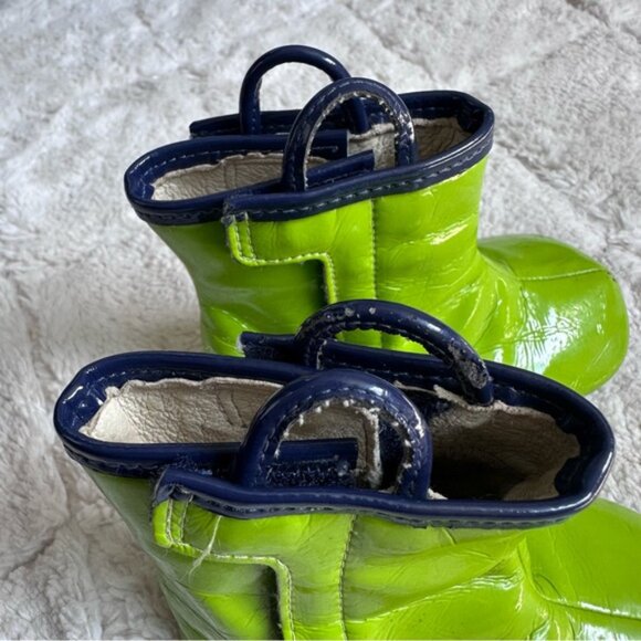 Robeez | Green and Blue Slicker Velcro Rain Boots | Size 6-9 Months - Picture 9 of 9